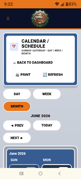 Mobile Calendar