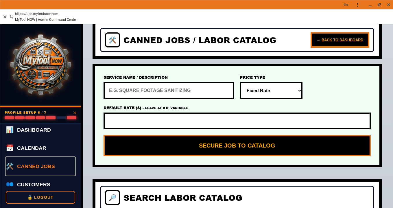 Canned Job Entry