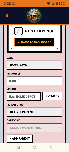 Mobile Expense Entry