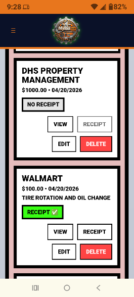 Mobile Expense List