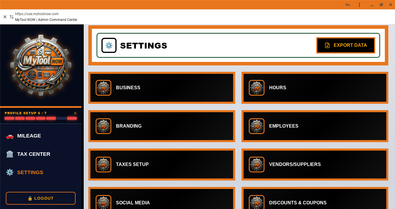 Settings Menu